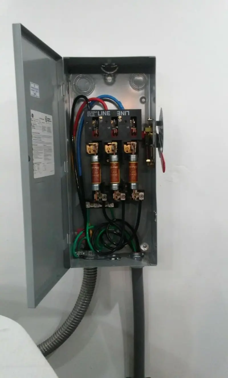 Three-phase disconnect switch installed for Electrical Wiring & Rewiring in Bloomington